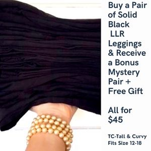 ⚫️LuLaRoe TC Legging 2-Pk. One Pair Solid Black!⬛️